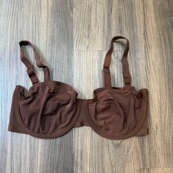Cuup Brown The Balconette Bra Mesh Nylon Spandex Size 34E/34DD - Picture 1 of 4